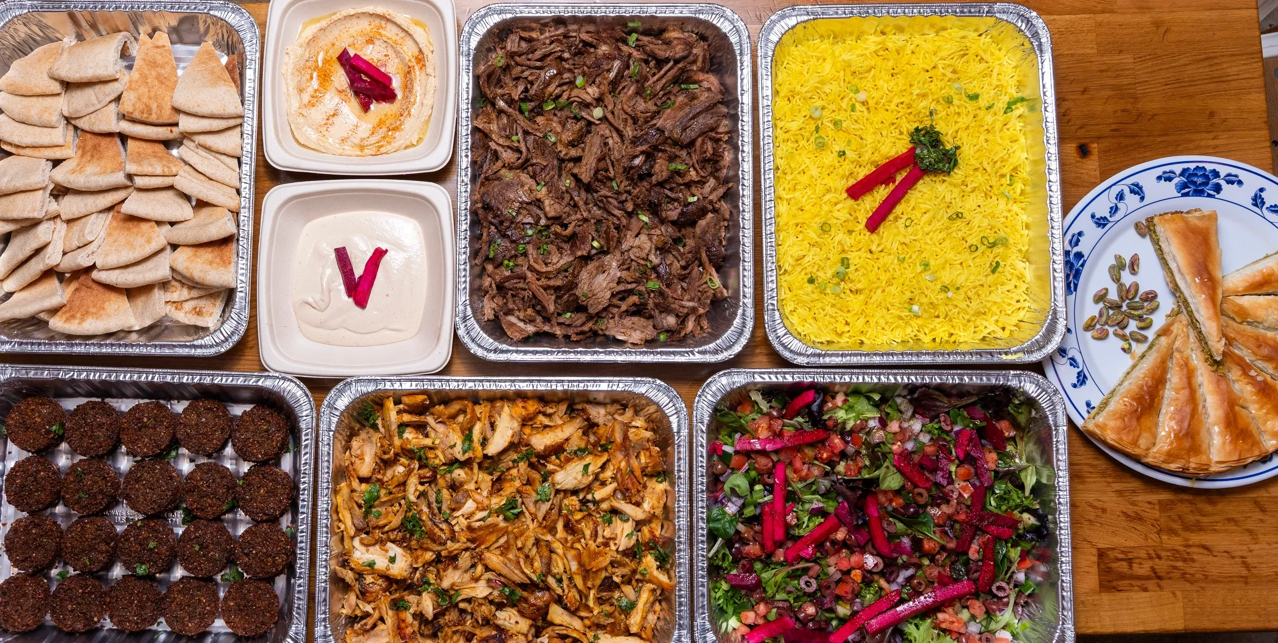 Shawarma buffet serving example; see package inclusions and optional extras